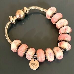 JOSEPH NOGUCCI- Premium Murano Charm Bracelet w/ Eye of Horus Pendant